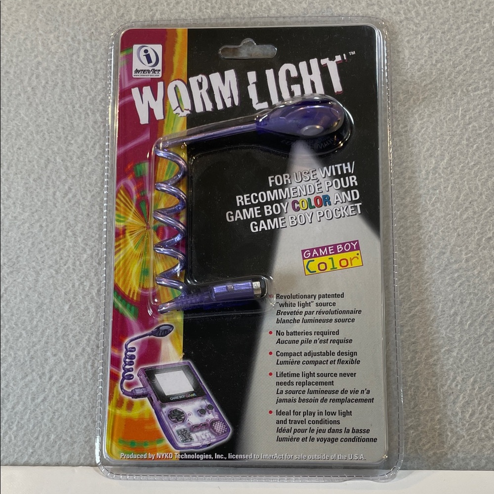 Vintage Inter Act Game Boy Worm Light NEW Sealed!